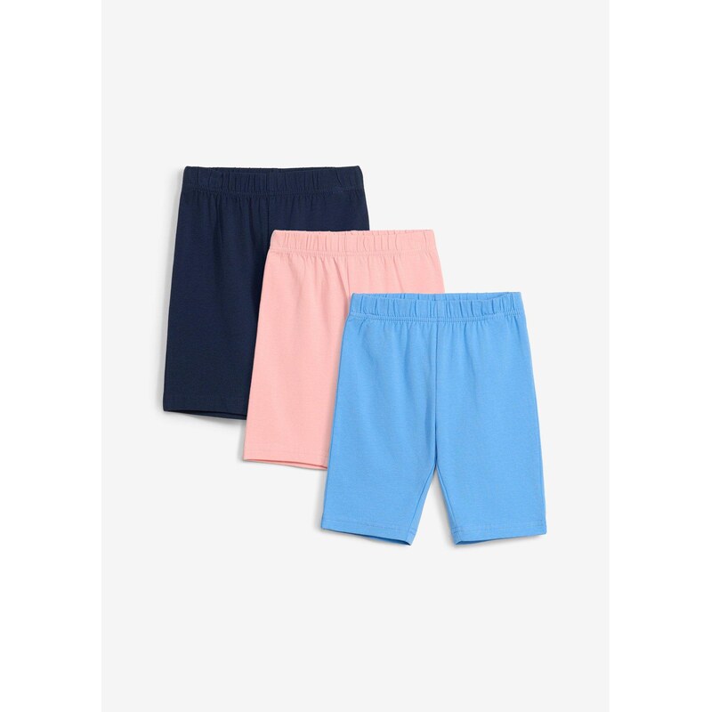 bonprix Elastické šortky (3 ks) z elastického bavlneného mixu, farba 69284791