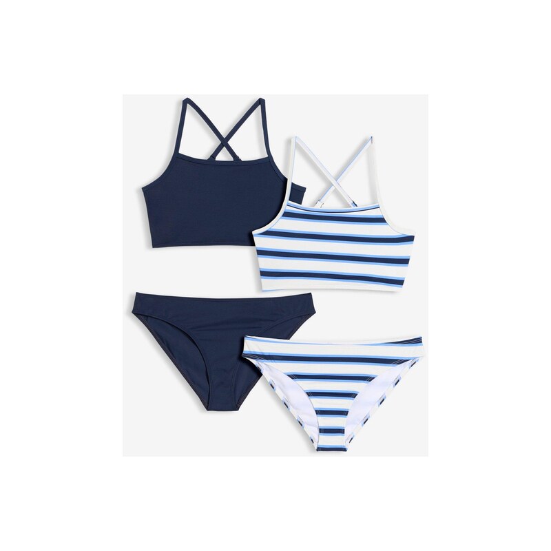bonprix Bikiny (4-dielne), farba modrá 69284607