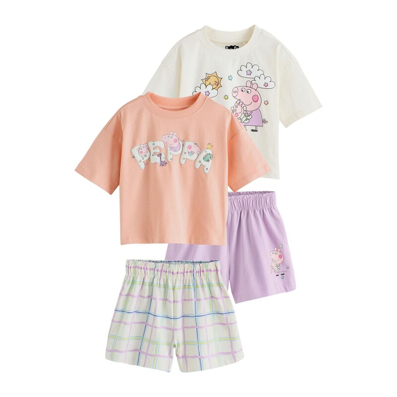 Next Pyžamo Peppa Pig svetlofialová / marhuľová / svetloružová / biela 69430625