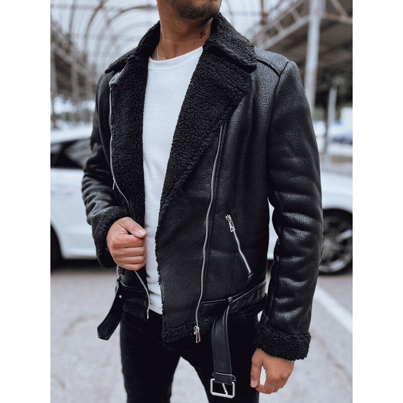 BASIC Pánska čierna prechodná koženková bunda TX4712 69420606