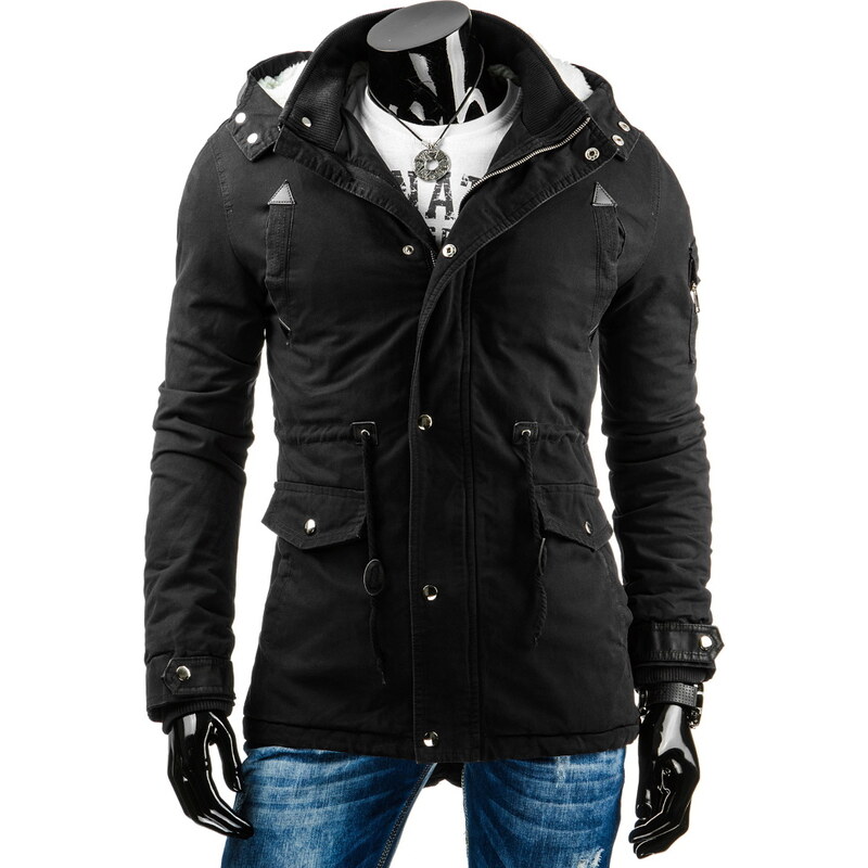 FashionStreet Pánska prešívaná zimná bunda s odnímateľnou kapucňou 23065878