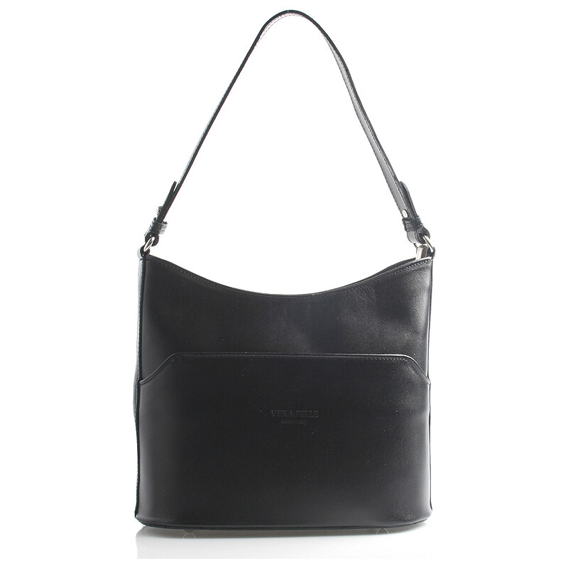 Čierna kožená kabelka cez plece ItalY Lydia čierna 67129933