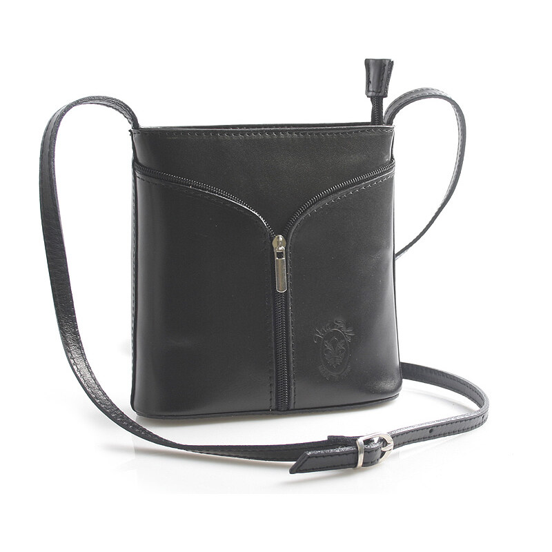 Čierna kožená crossbody kabelka - ItalY Hallie čierna 5714147