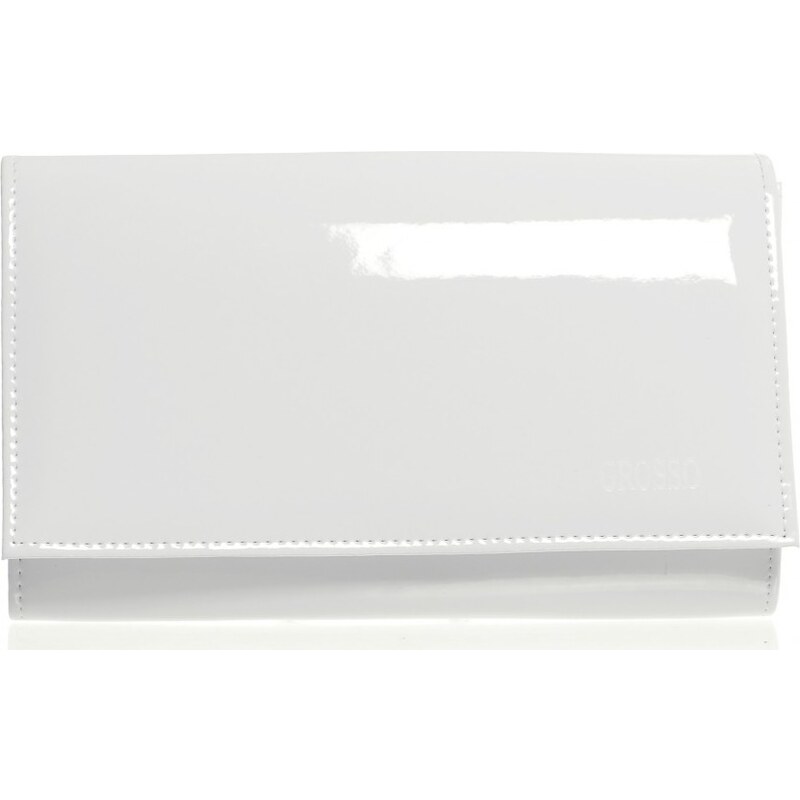 Luxusná biela lakovaná dámska listová kabelka SP100 GROSSO 32751965