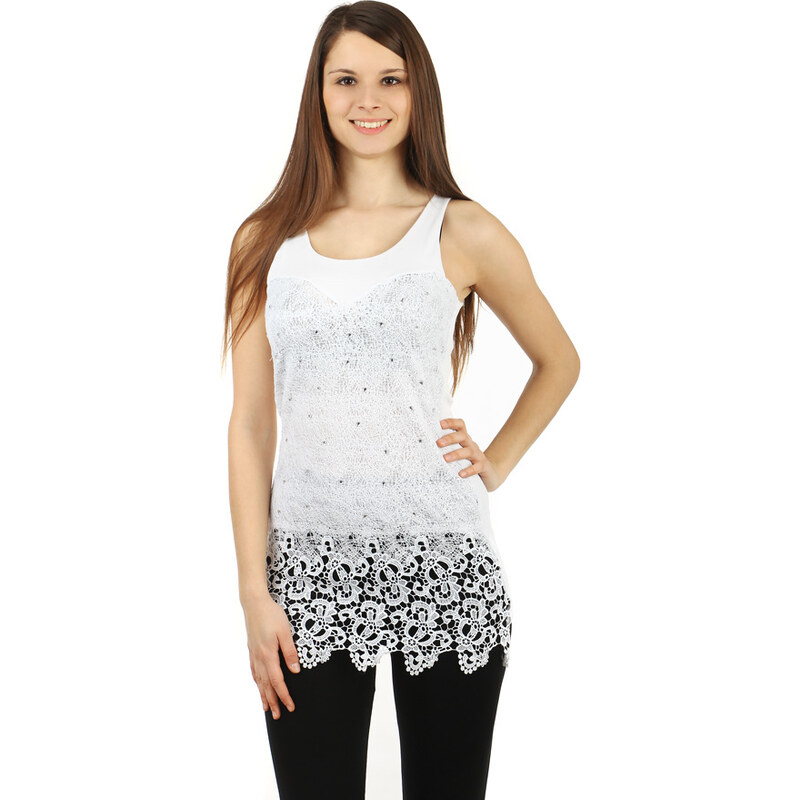 Glara Dlhšie krajkové tielko 8392352