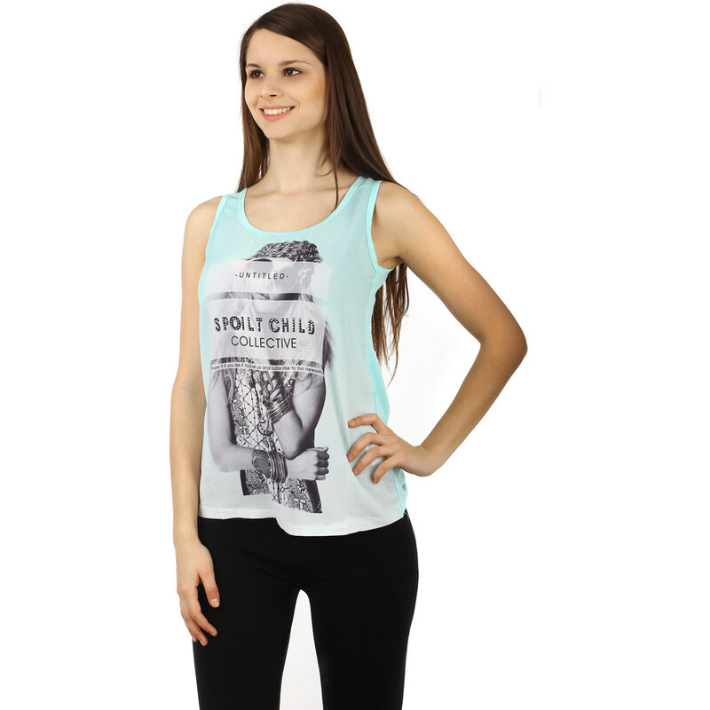 Glara Voľné dámske tielko s potlačou 36987029