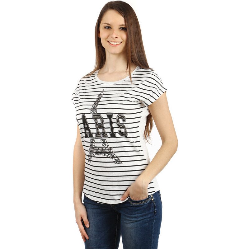 Glara Bavlnené dámske tričko Paris 36987051