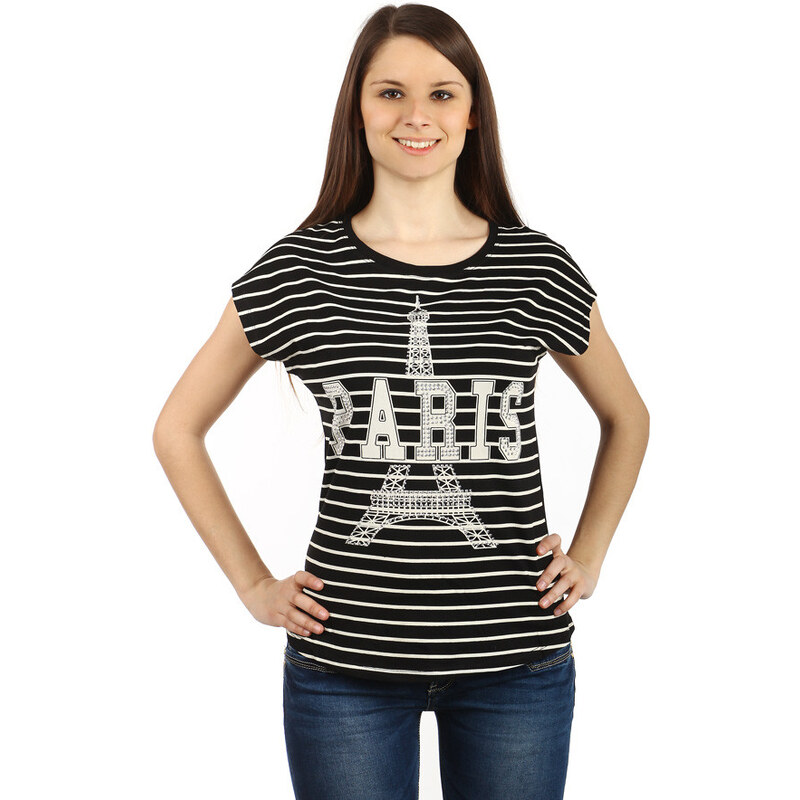 Glara Bavlnené dámske tričko Paris 36987053