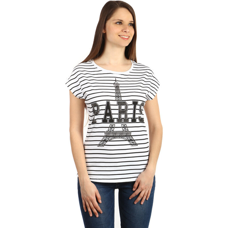 Glara Bavlnené dámske tričko Paris 36987054