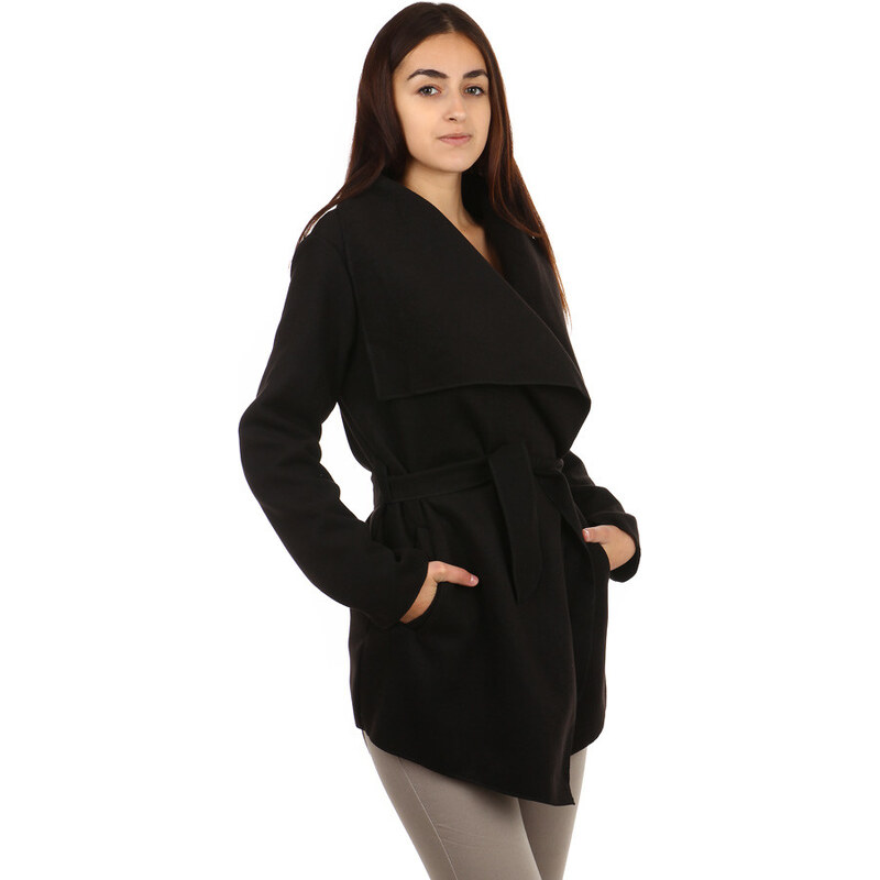 Glara Dámsky kabát s opaskom 26835526