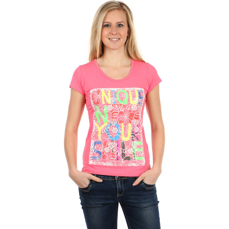 Glara Farebné dámske tričko s nápisom 36987426