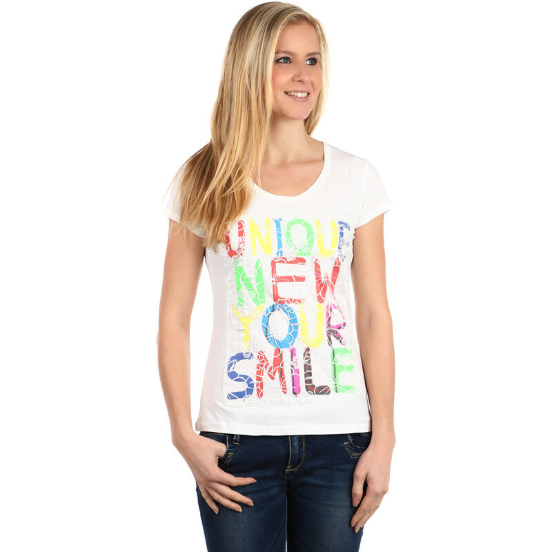 Glara Farebné dámske tričko s nápisom 36987428