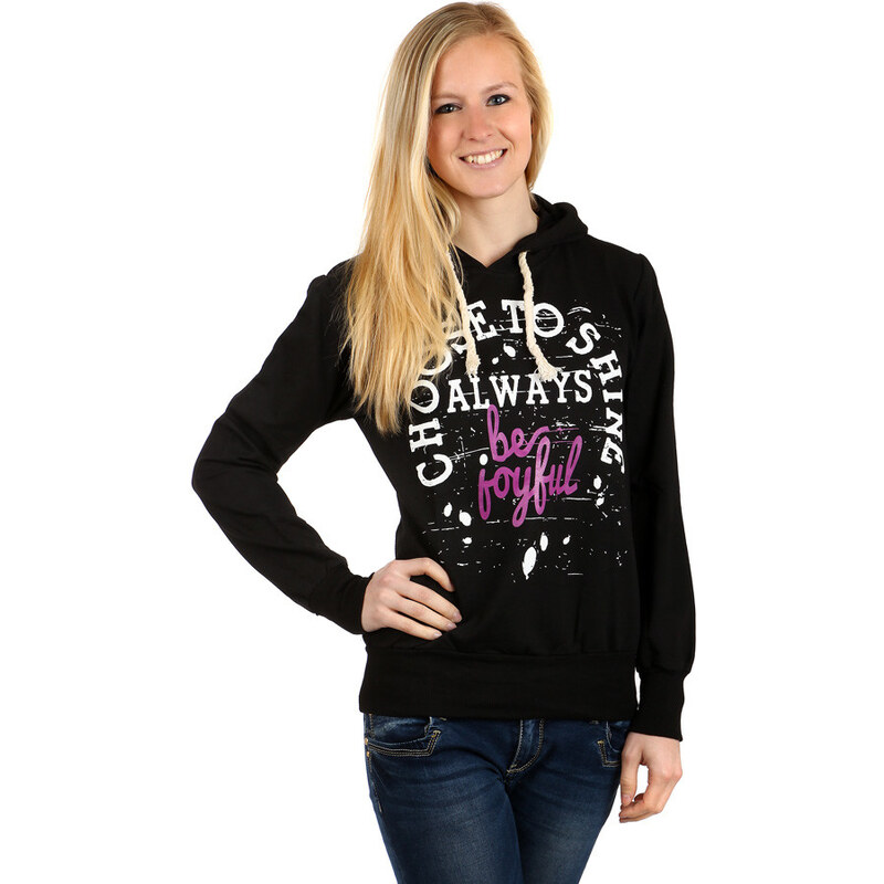 Glara Športová dámska mikina s kapucňou a potlačou 36987529