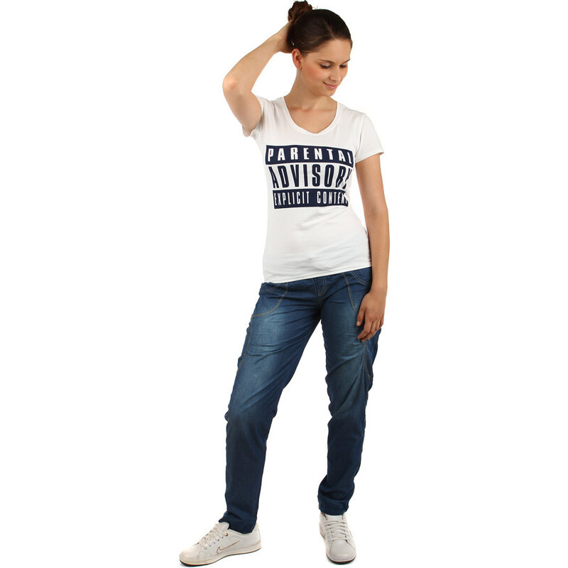 Glara Bavlnené dámske tričko s potlačou a krátkym rukávom 36986850