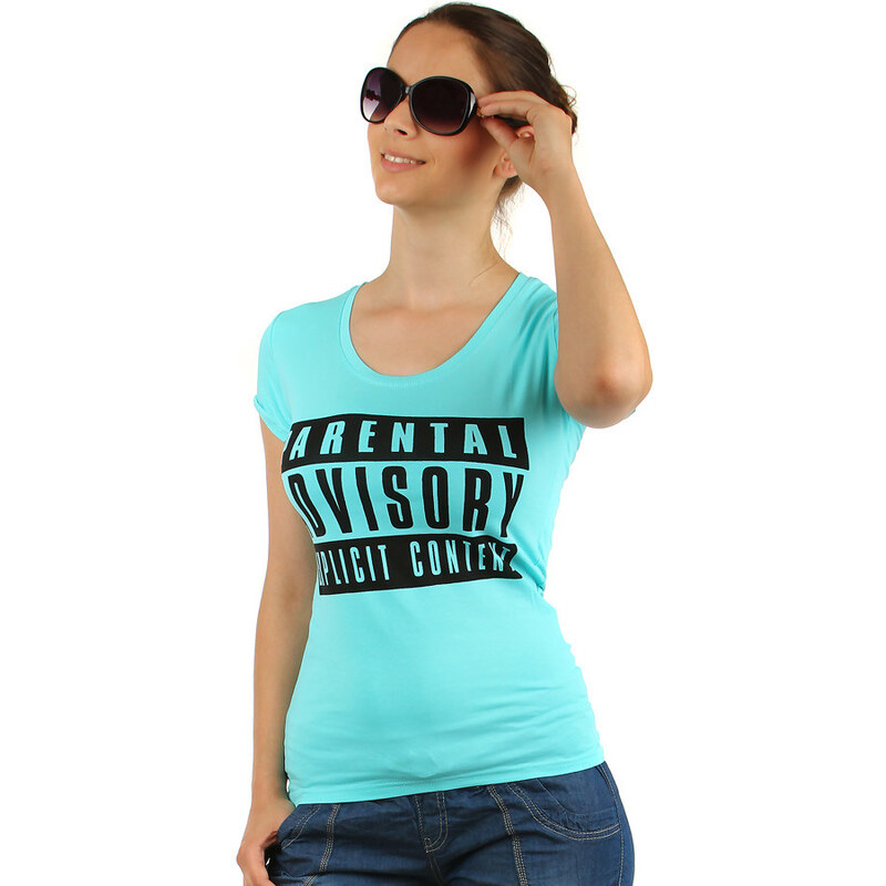 Glara Bavlnené dámske tričko s potlačou a krátkym rukávom 36986853