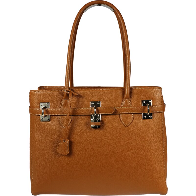 Camel kožená talianska kabelka Azra Grande Camel Scuro NovaKabelka.sk 19300736