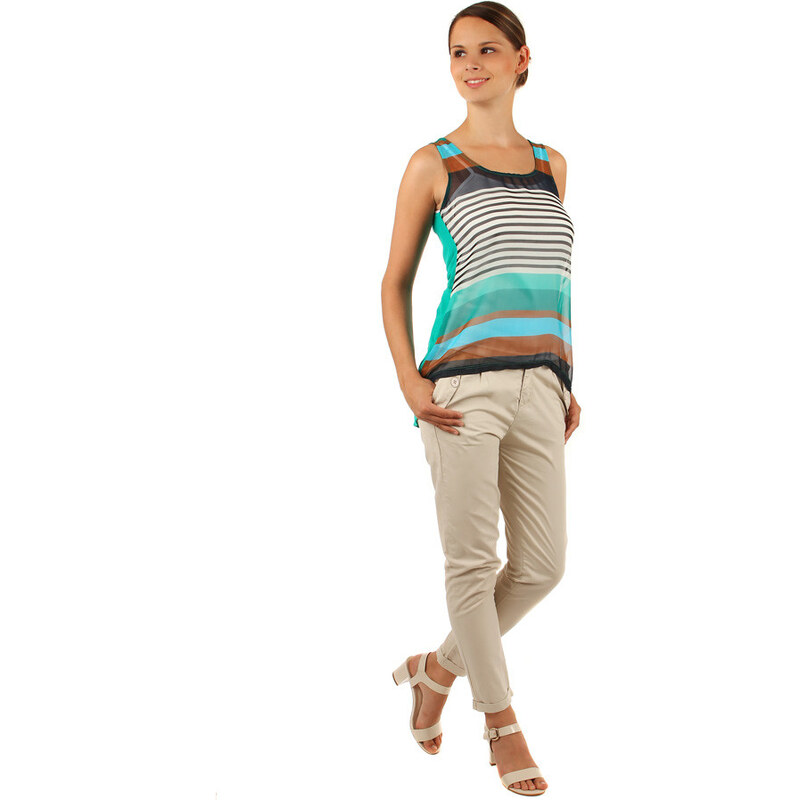 Glara Spoločenské dámske nohavice s opaskom 8394289