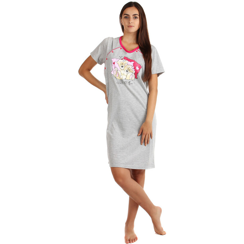Glara Dámska bavlnená nočná košeľa pre dojčiace 63053408