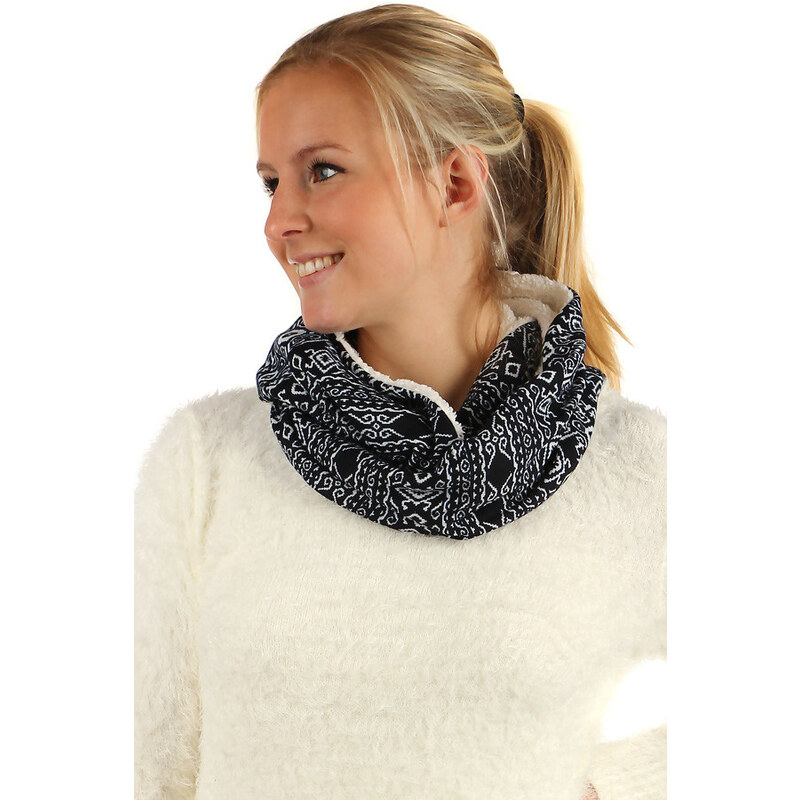 Glara Dámsky tunelový šál s ornamentami 8394656