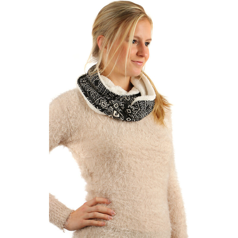 Glara Dámsky tunelový šál s ornamentami 8394659