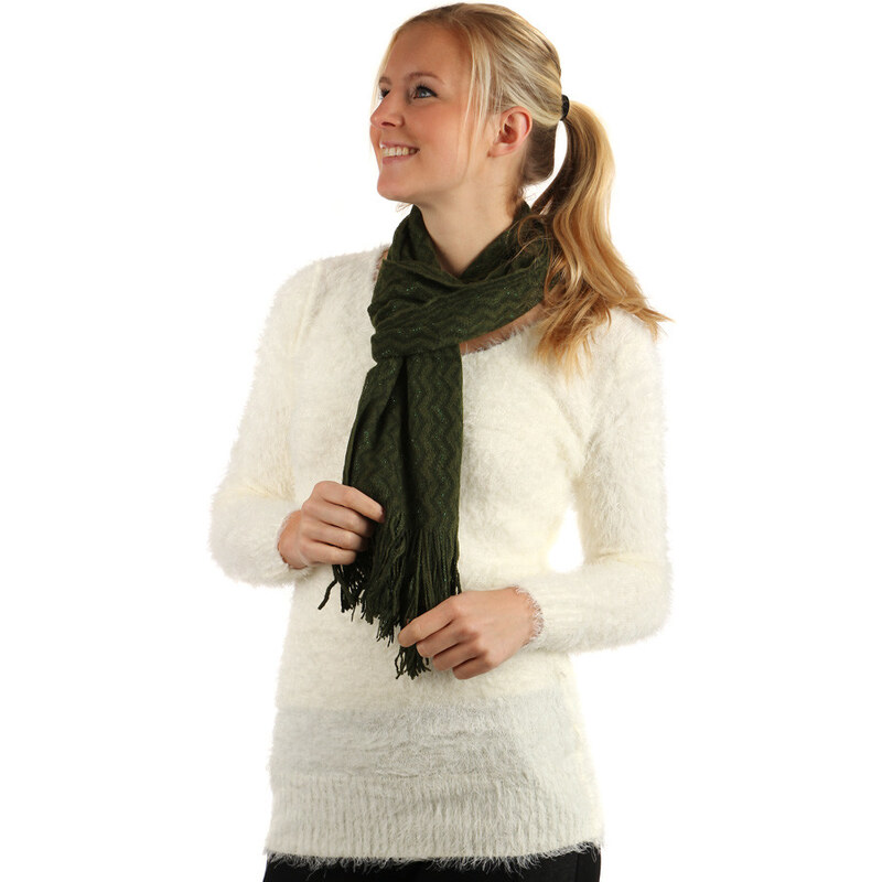 Glara Pletený dámsky vzorovaný šál 36987014