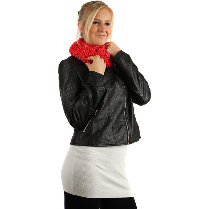 Glara Hrejivý pletený šál - tunel s flitrami 8394681