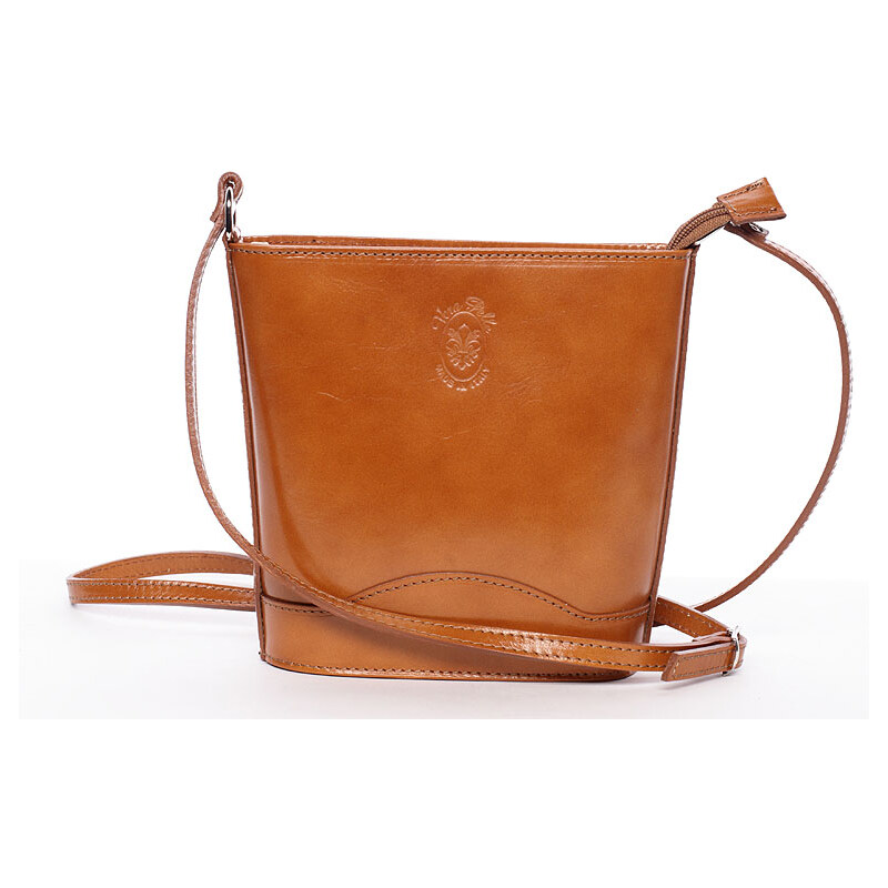 Svetlohnedá kožená crossbody kabelka - ItalY Bryana koňak 48223442