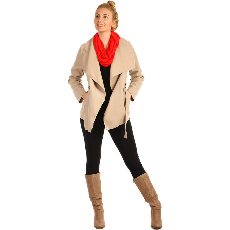 Glara Dámsky kabát s opaskom 8393163