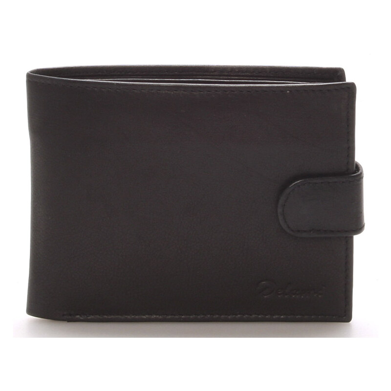 Pánska kožená čierna peňaženka - Delami 8945 čierna 5714311