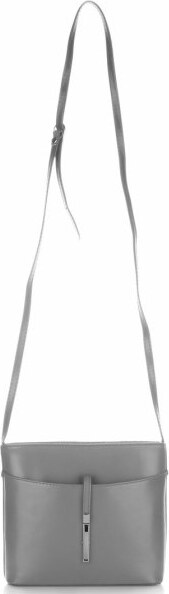 Kožené kabelka listonoška Vera Pelle svetlo šedá 3191