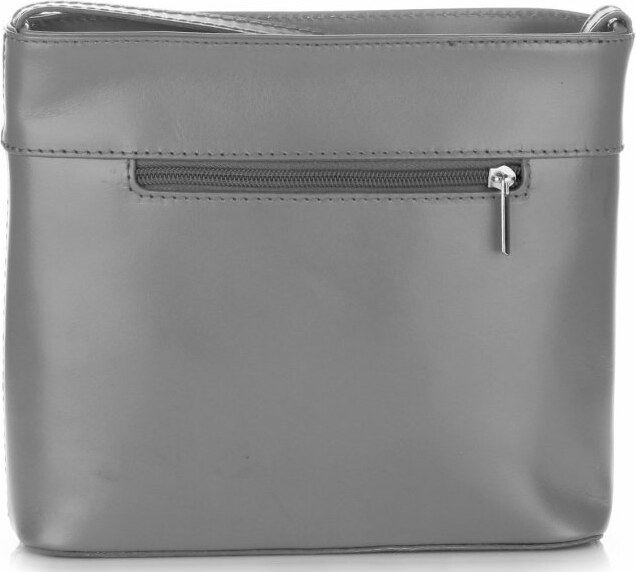 Kožené kabelka listonoška Vera Pelle svetlo šedá 3191