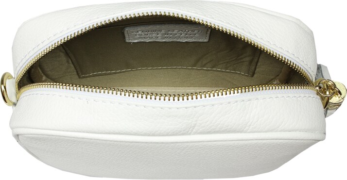 Biela kožená talianska crossbody kabelka Bala Bianca s prídavným pruhom II NovaKabelka.sk