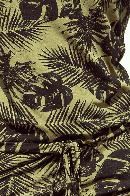Numoco Športové šaty - okrúhle listy + KHAKI 13-85