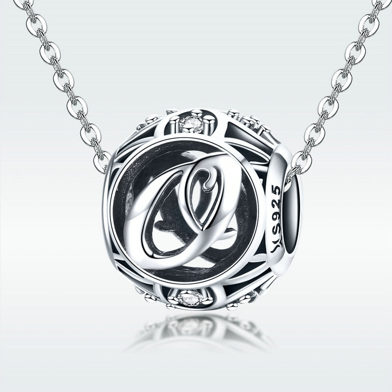 Emporial strieborný prívesok korálka Písmeno O