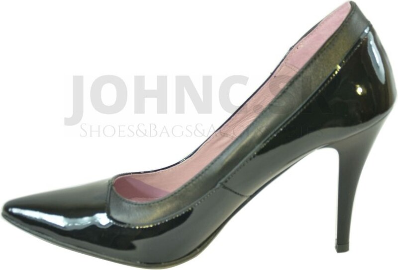 CAROLINE DÁMSKE ČIERNE LAKOVANÉ LODIČKY ROXIE