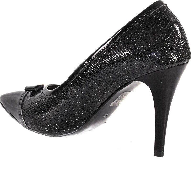 JOHN-C DÁMSKE ČIERNE LAKOVANÉ LODIČKY SAFIRA