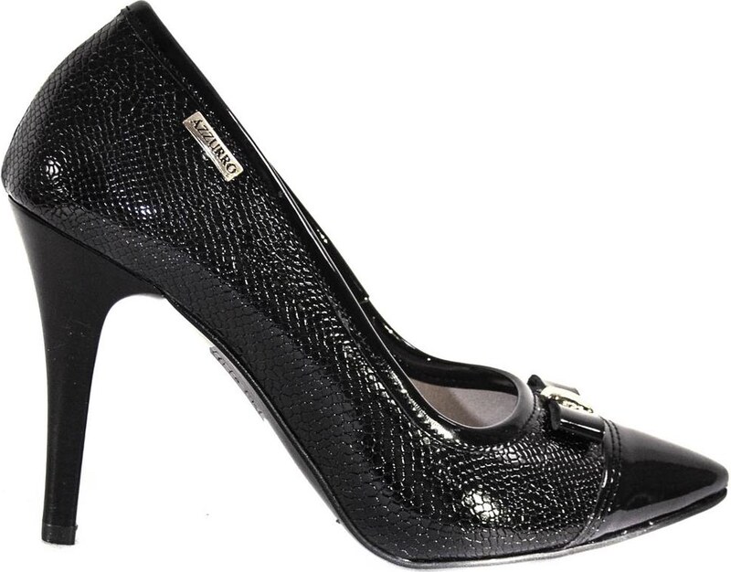 JOHN-C DÁMSKE ČIERNE LAKOVANÉ LODIČKY SAFIRA