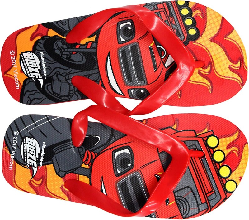 Setino Chlapčenské plážové žabky Monster Truck Blaze - Plamienok