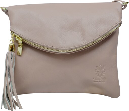 Ružová kožená talianska crossbody kabelka Tina Rosa Vecchio NovaKabelka.sk