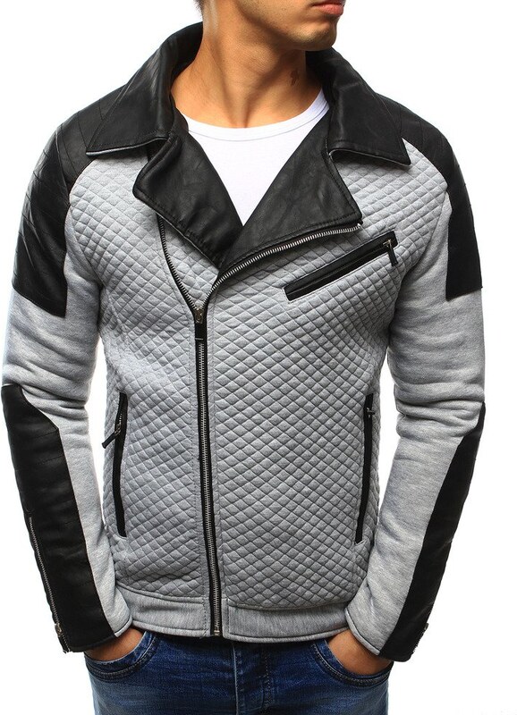 DS Pánska bunda 1466_5 Svetlo šedá S