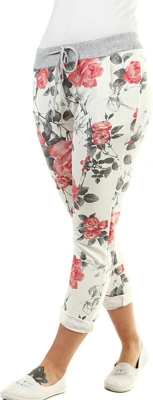 Glara Dámske letné kvetované tepláky