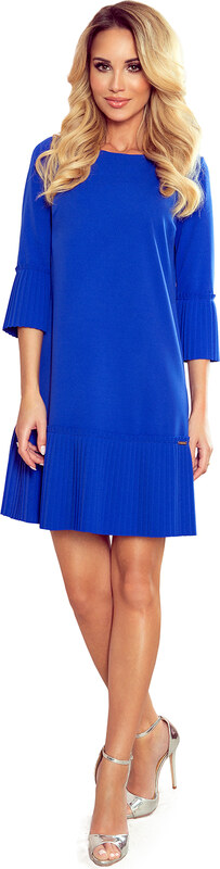 Numoco LUCY - plisované pohodlné šaty - modré 228-8