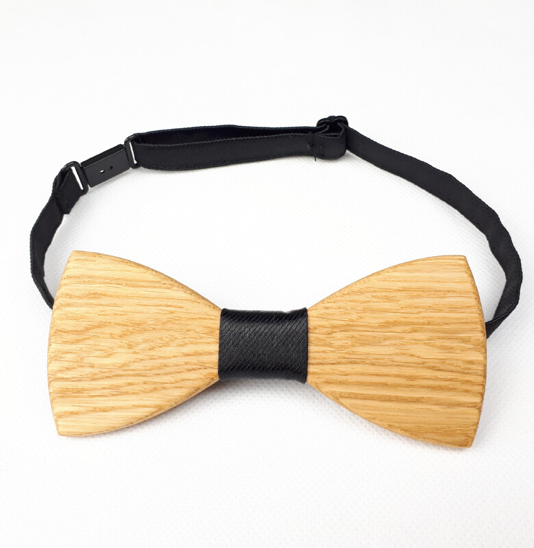 Creattiva Drevený motýlik dub - čierny