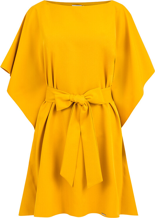 Numoco SOFIA Motýlikové šaty - medová farba 287-1