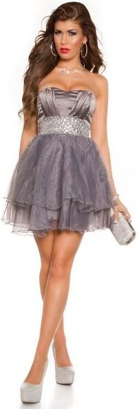 Beangel Dámske spoločenské šaty Joyce - sivé