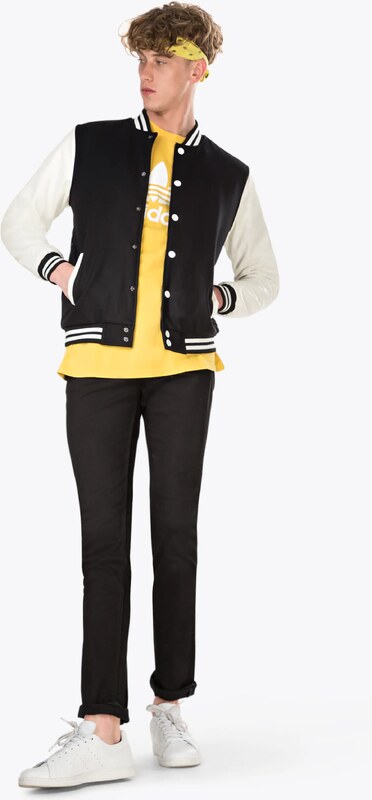 Urban Classics Prechodná bunda 'Oldschool' čierna / biela