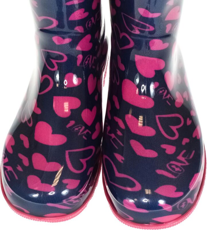 BBS Detské ružové gumáky PINK HEART