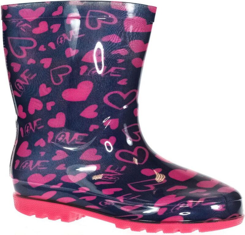 BBS Detské ružové gumáky PINK HEART