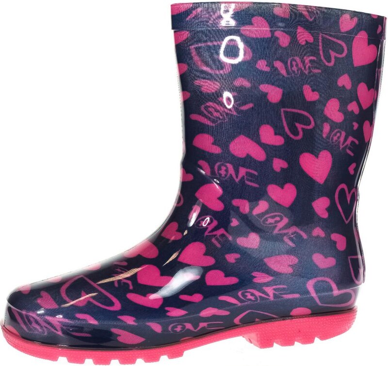 BBS Detské ružové gumáky PINK HEART