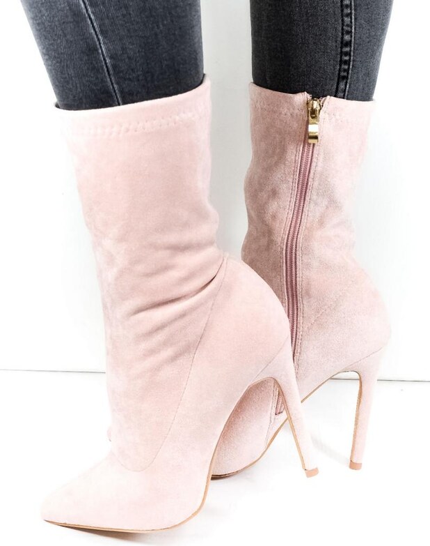 YES SMILE Dámske ružové čižmy CATIN